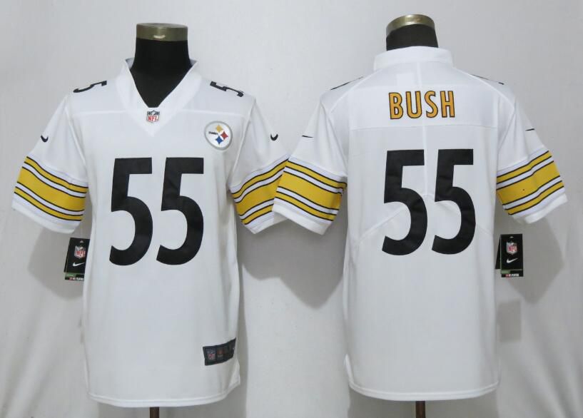 Men Pittsburgh Steelers #55 Bush White Nike Vapor Untouchable Player NFL Jerseys->pittsburgh steelers->NFL Jersey